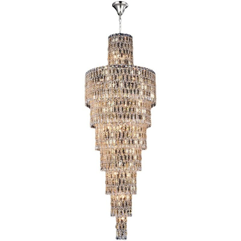Luxury Large Crystal Chandelier For Hight Ceiling Living Room Long Staircase Light Fixture-Nobipets