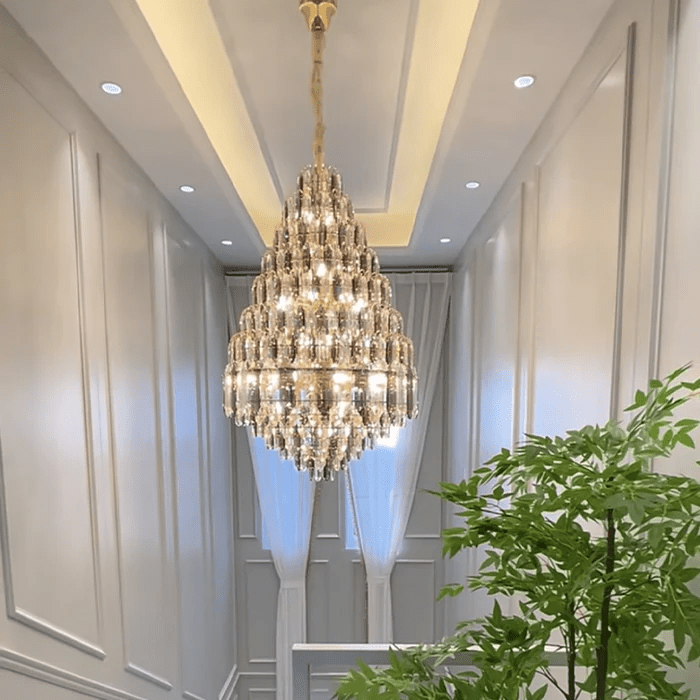 Luxury Multi-tiered Honeycomb Crystal Chandelier for High-ceiling-Nobipets