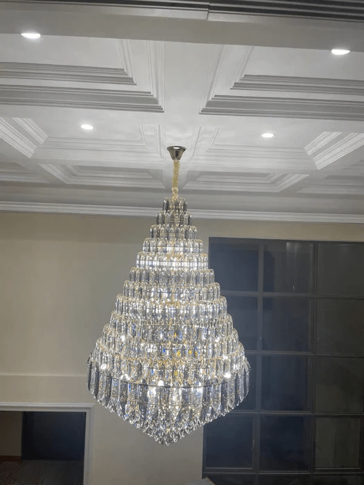 Luxury Multi-tiered Honeycomb Crystal Chandelier for High-ceiling-Nobipets
