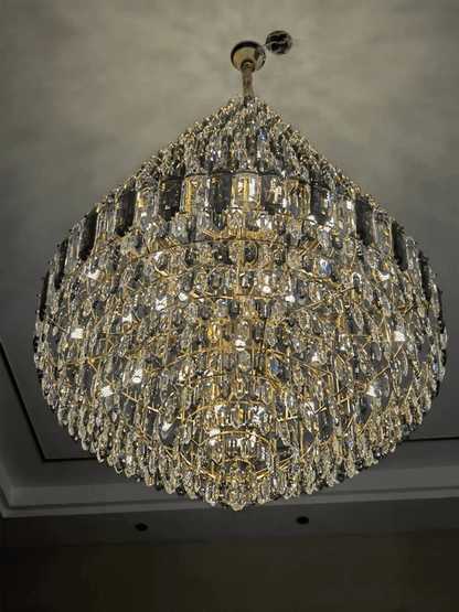 Luxury Multi-tiered Honeycomb Crystal Chandelier for High-ceiling-Nobipets