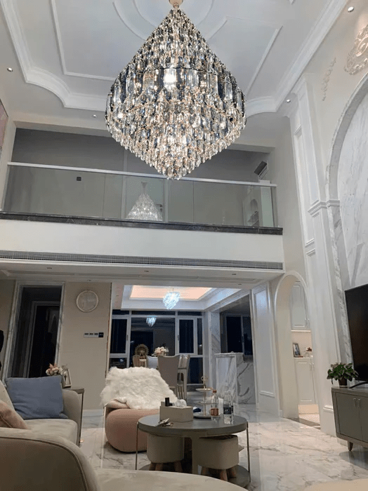 Luxury Multi-tiered Honeycomb Crystal Chandelier for High-ceiling-Nobipets