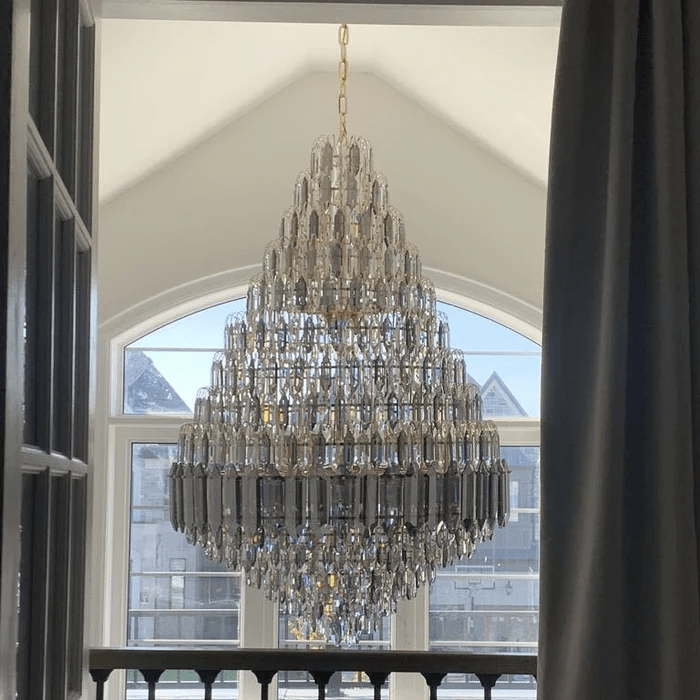 Luxury Multi-tiered Honeycomb Crystal Chandelier for High-ceiling-Nobipets