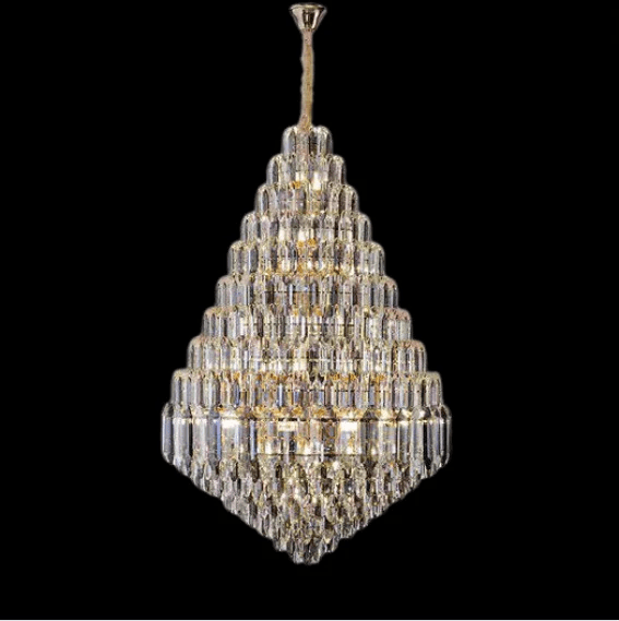 Luxury Multi-tiered Honeycomb Crystal Chandelier for High-ceiling-Nobipets