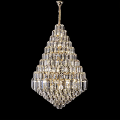 Luxury Multi-tiered Honeycomb Crystal Chandelier for High-ceiling-Nobipets