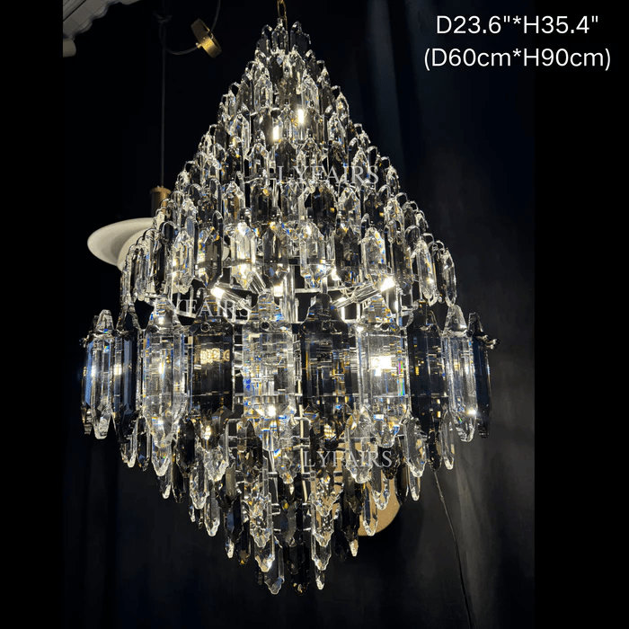 Luxury Multi-tiered Honeycomb Crystal Chandelier for High-ceiling-Nobipets