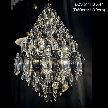 Luxury Multi-tiered Honeycomb Crystal Chandelier for High-ceiling-Nobipets
