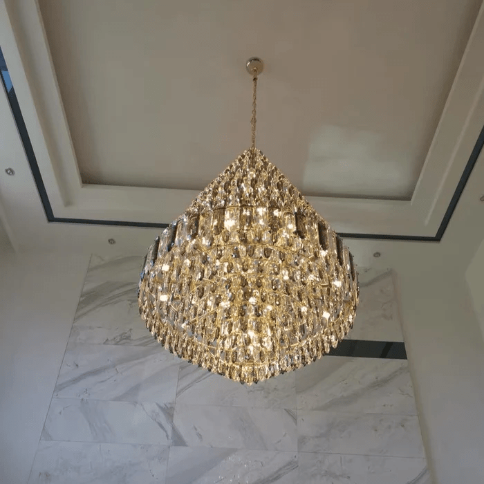 Luxury Multi-tiered Honeycomb Crystal Chandelier for High-ceiling-Nobipets