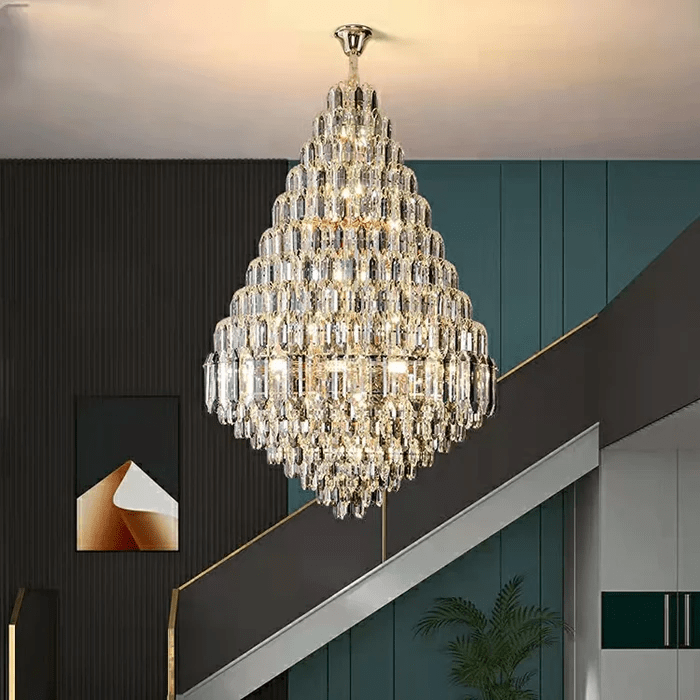 Luxury Multi-tiered Honeycomb Crystal Chandelier for High-ceiling-Nobipets