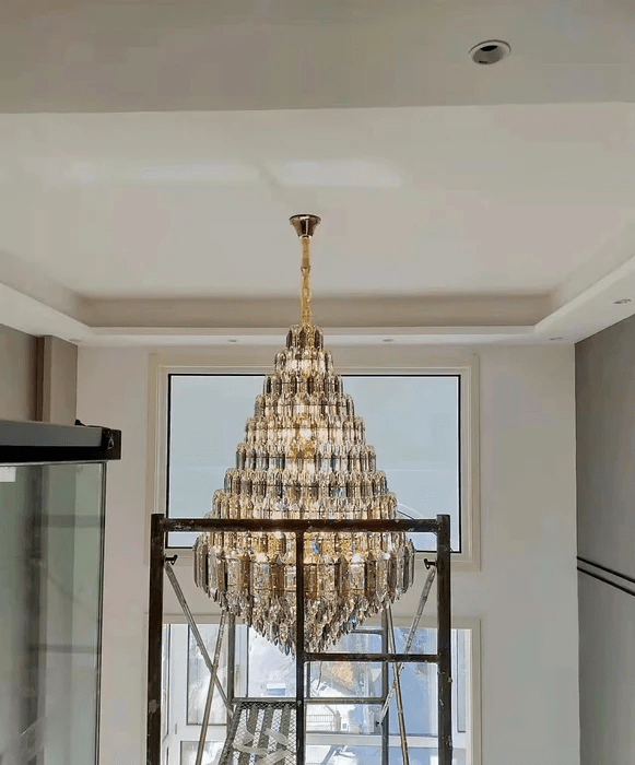 Luxury Multi-tiered Honeycomb Crystal Chandelier for High-ceiling-Nobipets
