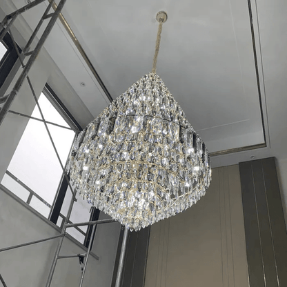Luxury Multi-tiered Honeycomb Crystal Chandelier for High-ceiling-Nobipets