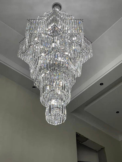 Luxury Plaza Multi-Tier Crystal Chandelier for High Ceilings/Hotel Hall / 2 Story Foyer-Nobipets