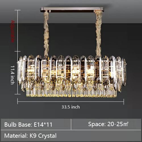 Luxury Smoke Gray K9 Crystal Chandeliers for Dining Room/Living Room-Nobipets