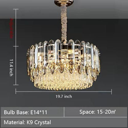 Luxury Smoke Gray K9 Crystal Chandeliers for Dining Room/Living Room-Nobipets
