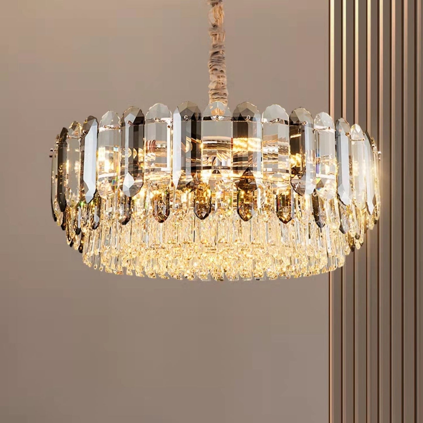Luxury Smoke Gray K9 Crystal Chandeliers for Dining Room/Living Room-Nobipets