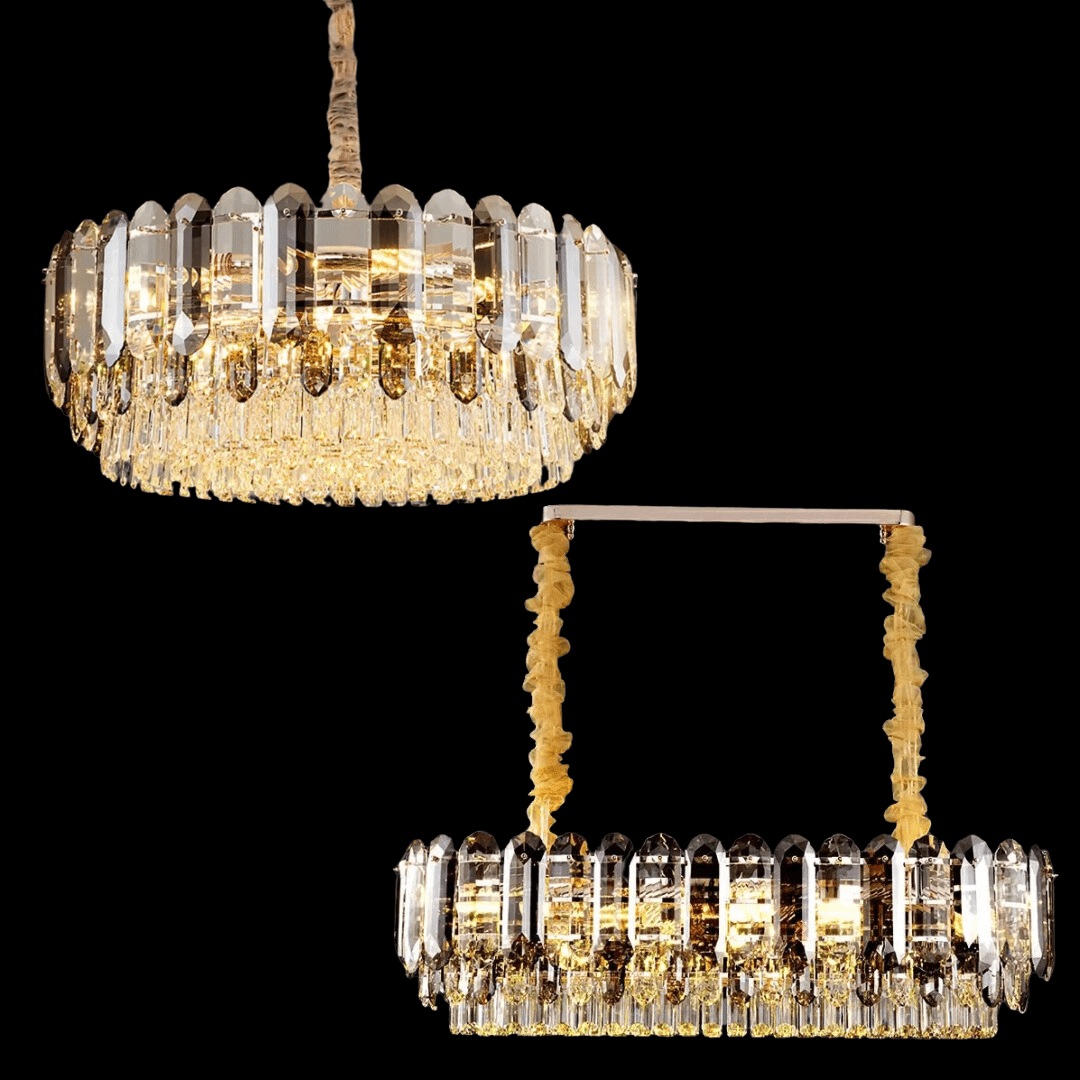 Luxury Smoke Gray K9 Crystal Chandeliers for Dining Room/Living Room-Nobipets