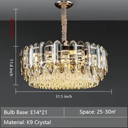 Luxury Smoke Gray K9 Crystal Chandeliers for Dining Room/Living Room-Nobipets
