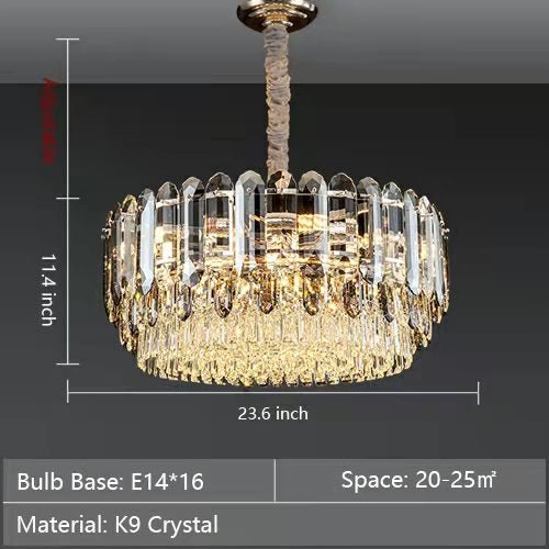 Luxury Smoke Gray K9 Crystal Chandeliers for Dining Room/Living Room-Nobipets