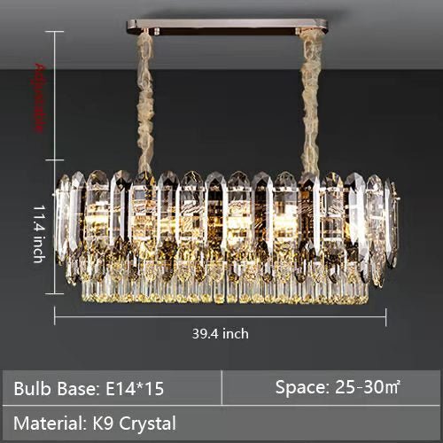 Luxury Smoke Gray K9 Crystal Chandeliers for Dining Room/Living Room-Nobipets