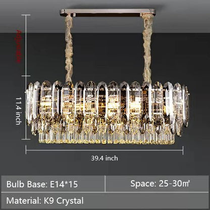 Luxury Smoke Gray K9 Crystal Chandeliers for Dining Room/Living Room-Nobipets