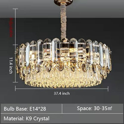 Luxury Smoke Gray K9 Crystal Chandeliers for Dining Room/Living Room-Nobipets