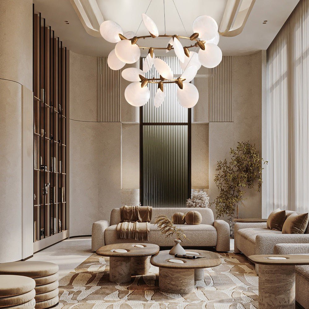 Lyla 2-Tiered Halo Chandelier-Nobipets
