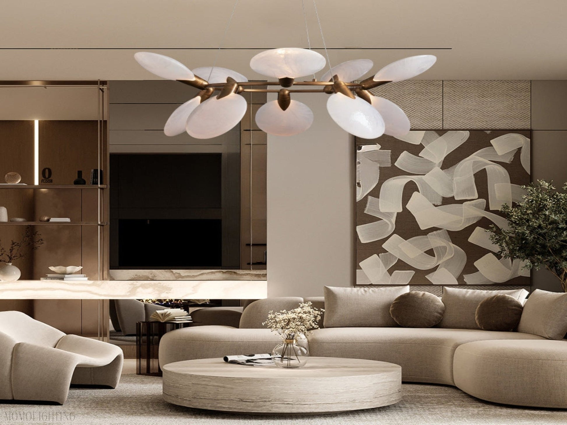 Lyla Halo Chandelier-Nobipets