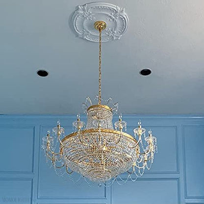 Machine Large Chrome Gold Crystal Chandelier Light Fixtures-Nobipets