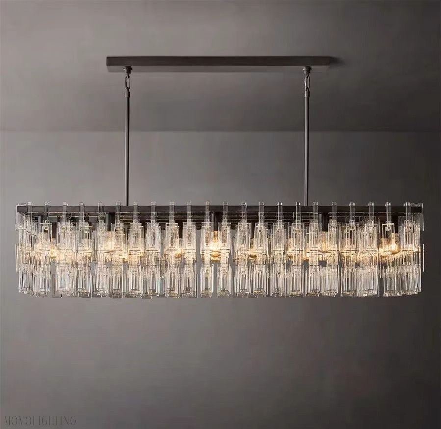 Marigan K9 Crystal Rectangular Chandelier 60"-Nobipets