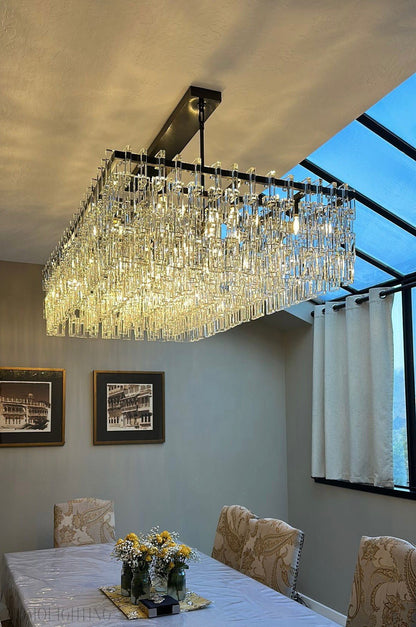 Marigan K9 Crystal Rectangular Chandelier 60"-Nobipets
