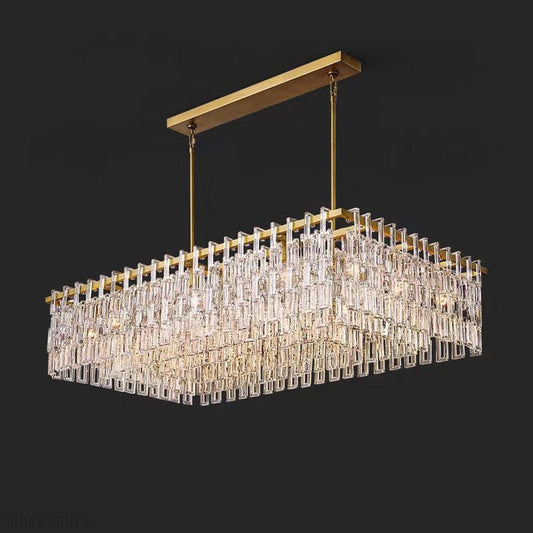 Marigan K9 Crystal Rectangular Chandelier 60"-Nobipets