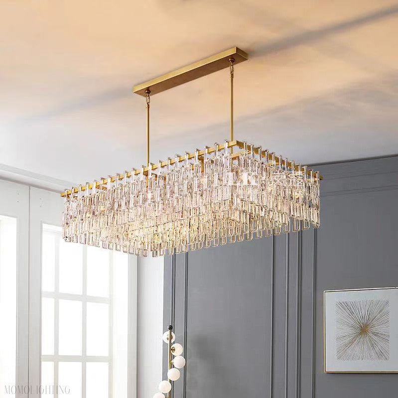 Marigan K9 Crystal Rectangular Chandelier 60"-Nobipets