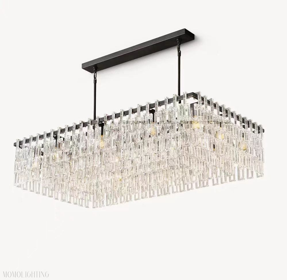 Marigan K9 Crystal Rectangular Chandelier 60"-Nobipets