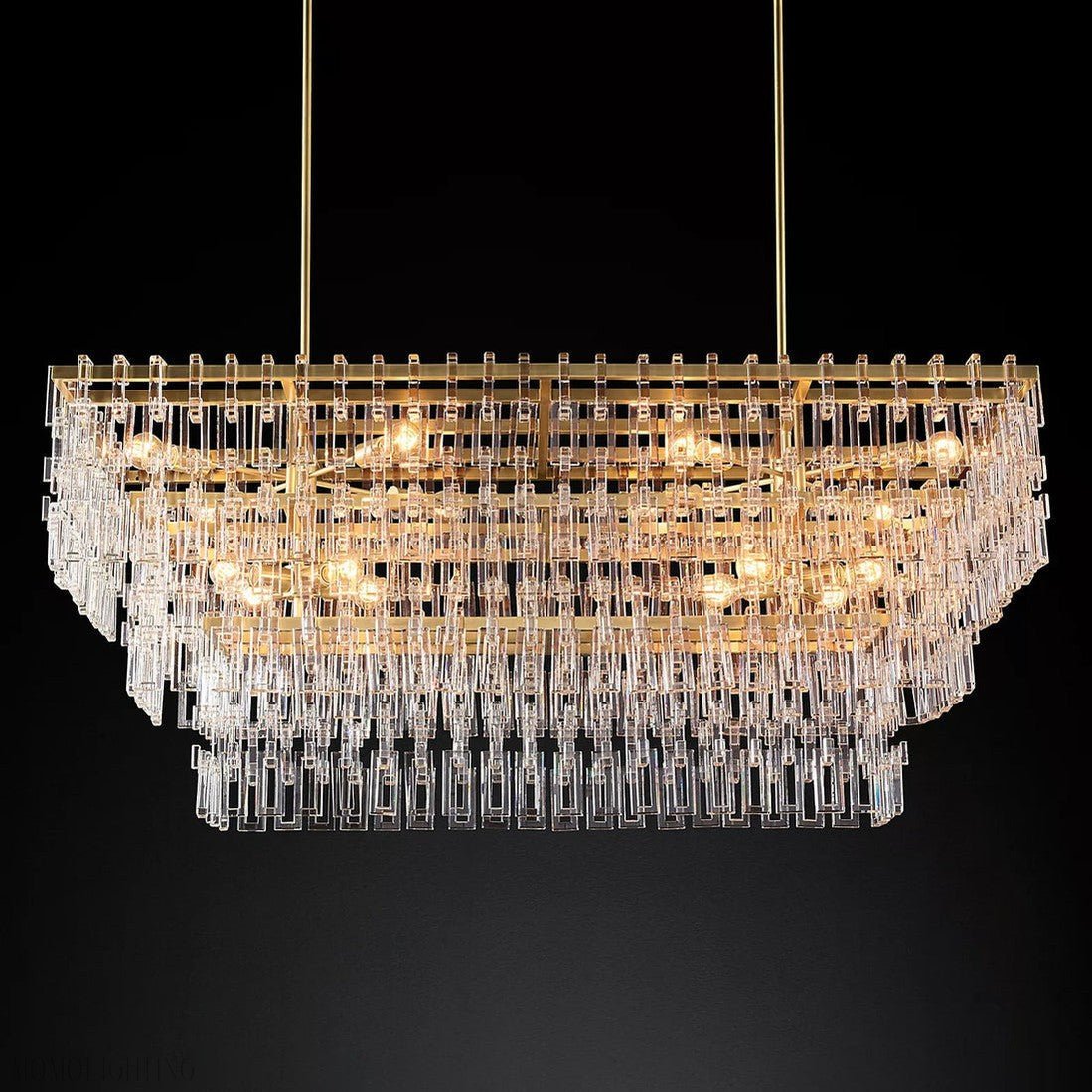 Marigan Tier K9 Crystal Rectangle Chandelier-Nobipets