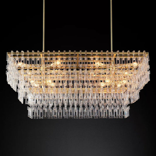 Marigan Tier K9 Crystal Rectangle Chandelier-Nobipets