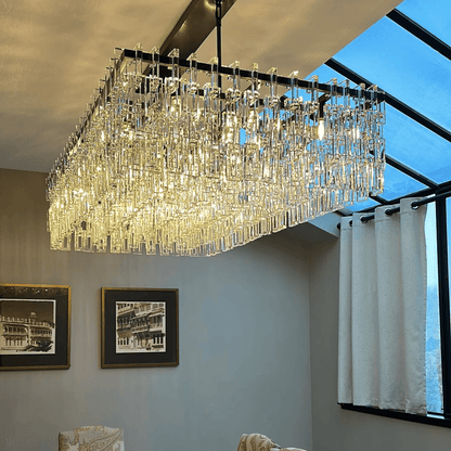 Marigan Tier K9 Crystal Rectangle Chandelier-Nobipets