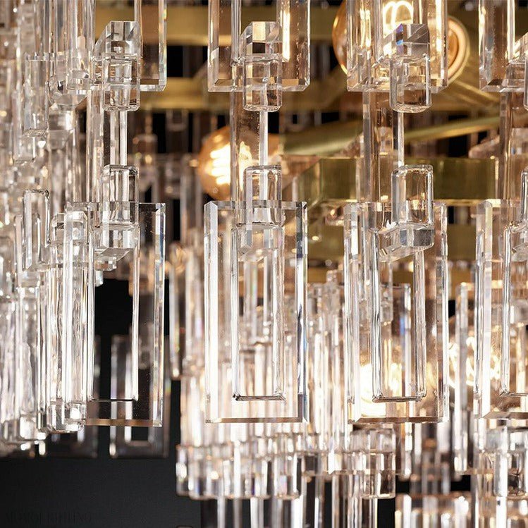 Marigan Tier K9 Crystal Rectangle Chandelier-Nobipets