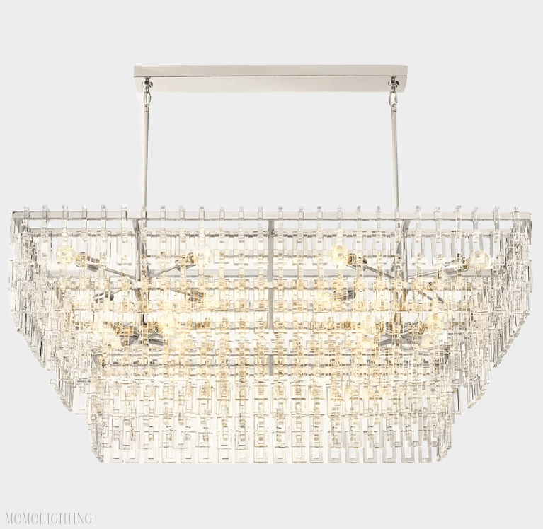 Marigan Tier K9 Crystal Rectangle Chandelier-Nobipets