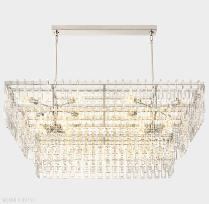 Marigan Tier K9 Crystal Rectangle Chandelier-Nobipets