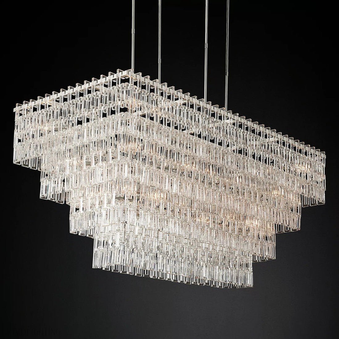 Marigan Tier K9 Crystal Rectangle Chandelier-Nobipets