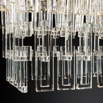 Marigan Tier K9 Crystal Rectangle Chandelier-Nobipets