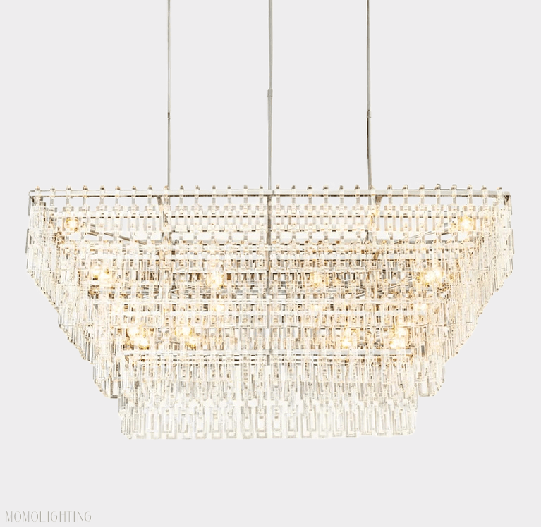 Marigan Tier K9 Crystal Rectangle Chandelier-Nobipets