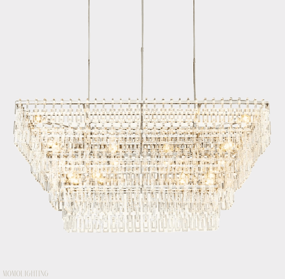 Marigan Tier K9 Crystal Rectangle Chandelier-Nobipets