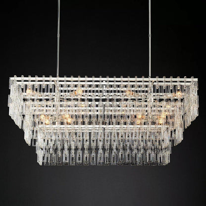 Marigan Tier K9 Crystal Rectangle Chandelier-Nobipets
