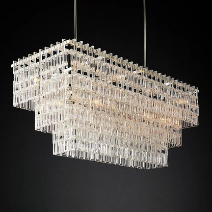 Marigan Tier K9 Crystal Rectangle Chandelier-Nobipets