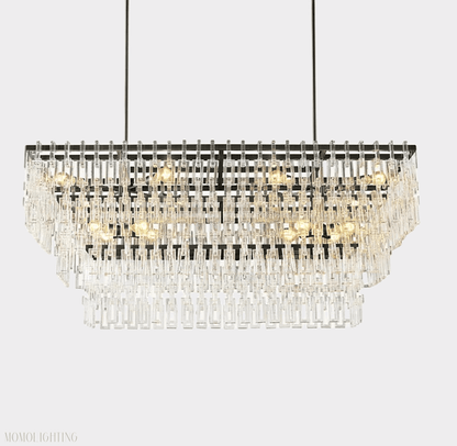 Marigan Tier K9 Crystal Rectangle Chandelier-Nobipets
