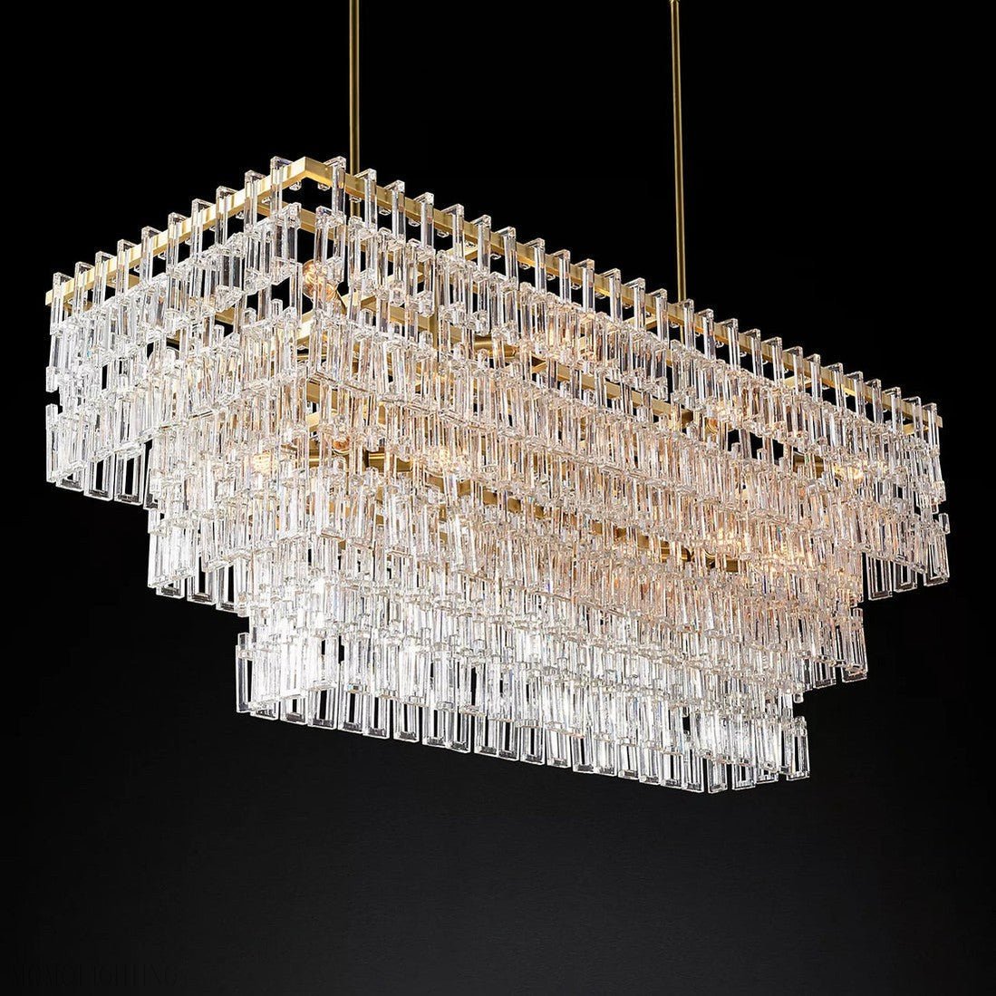 Marigan Tier K9 Crystal Rectangle Chandelier-Nobipets