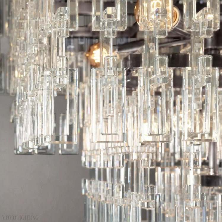 Marigan Tier K9 Crystal Rectangle Chandelier-Nobipets