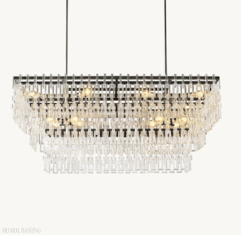 Marigan Tier K9 Crystal Rectangle Chandelier-Nobipets