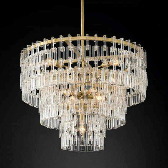 Marigan Tier K9 Crystal Round Chandelier-Nobipets