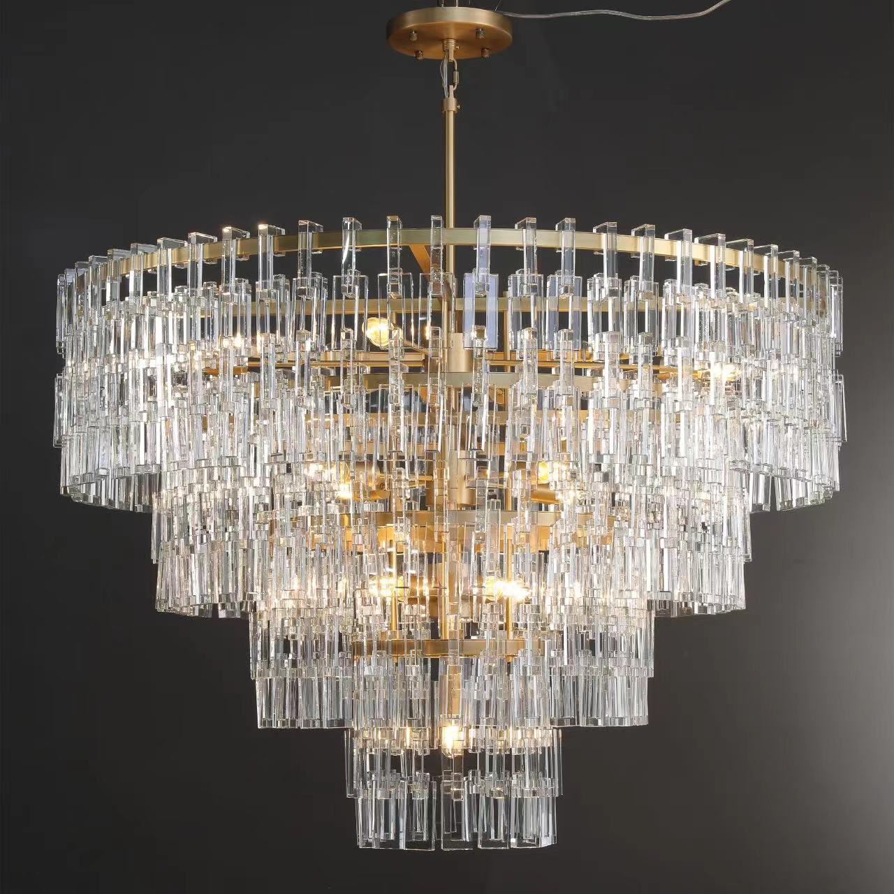 Marigan Tier K9 Crystal Round Chandelier-Nobipets